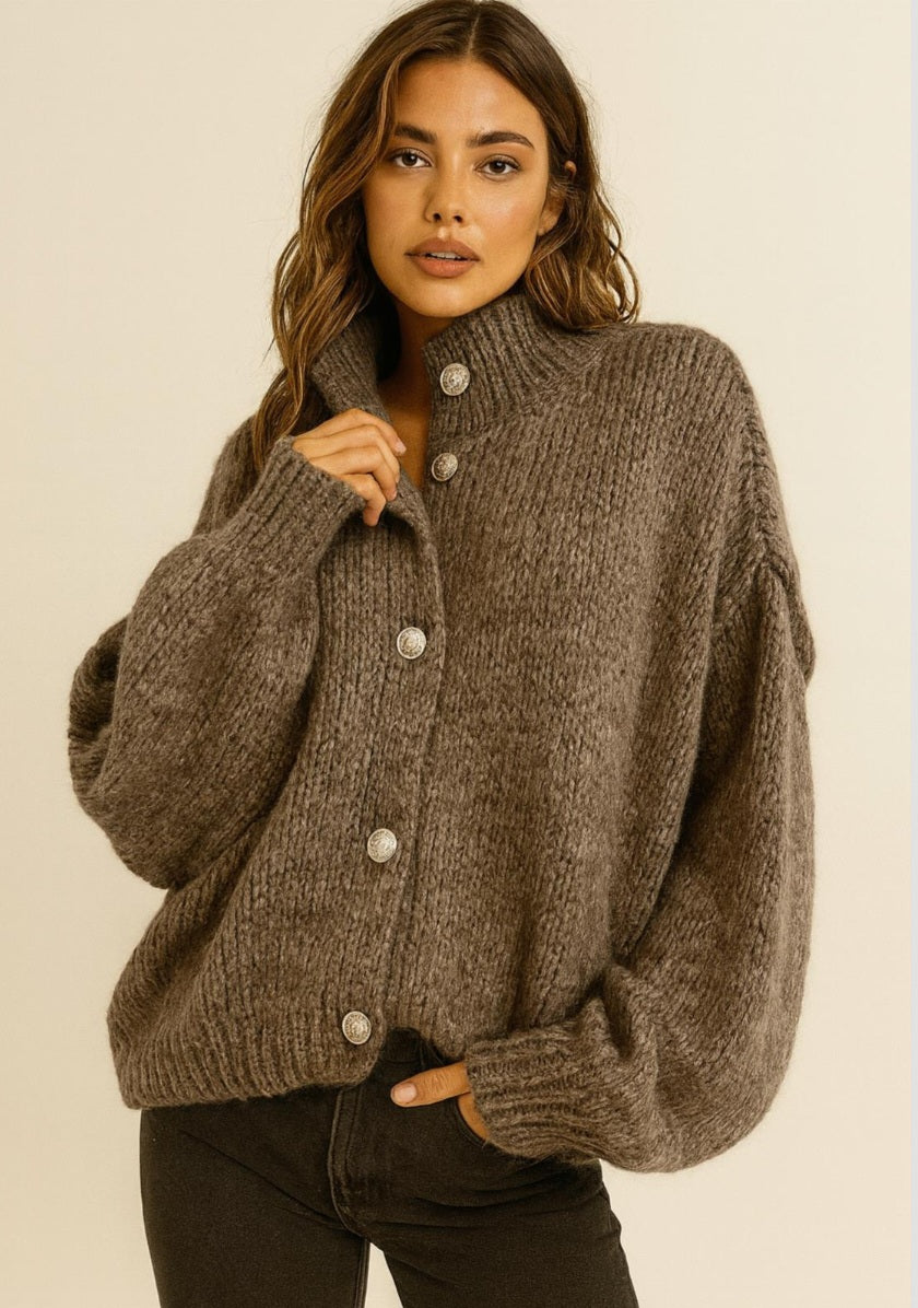 Strick-Cardigan Sila Taupe