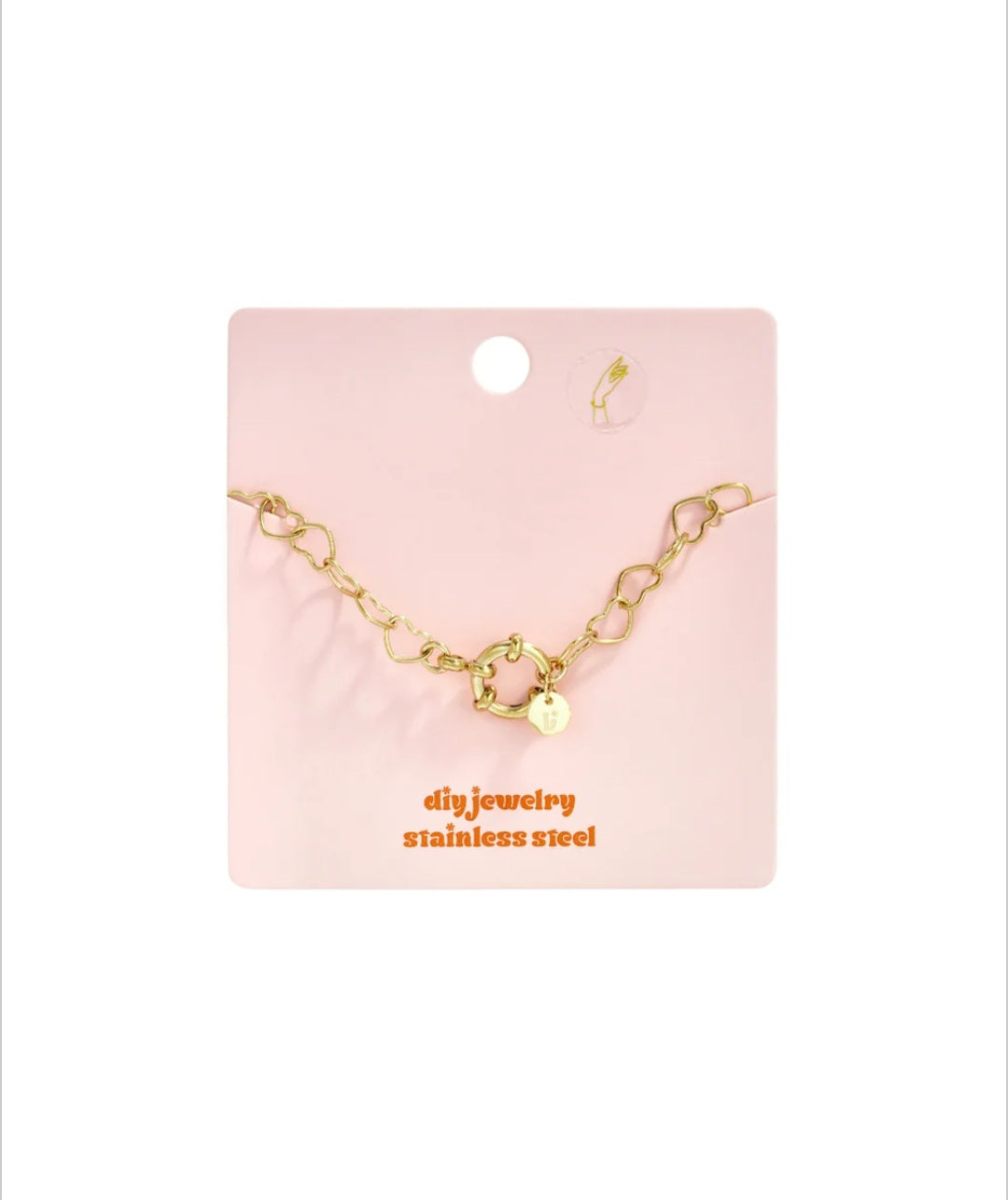 Charm Armband mit Frontverschluss und herzförmigen Gliedern