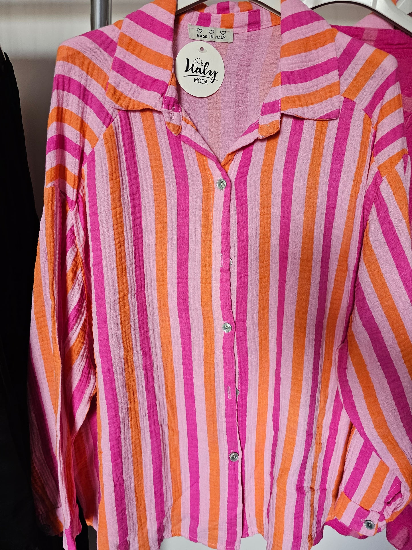 Musselin Bluse Streifen