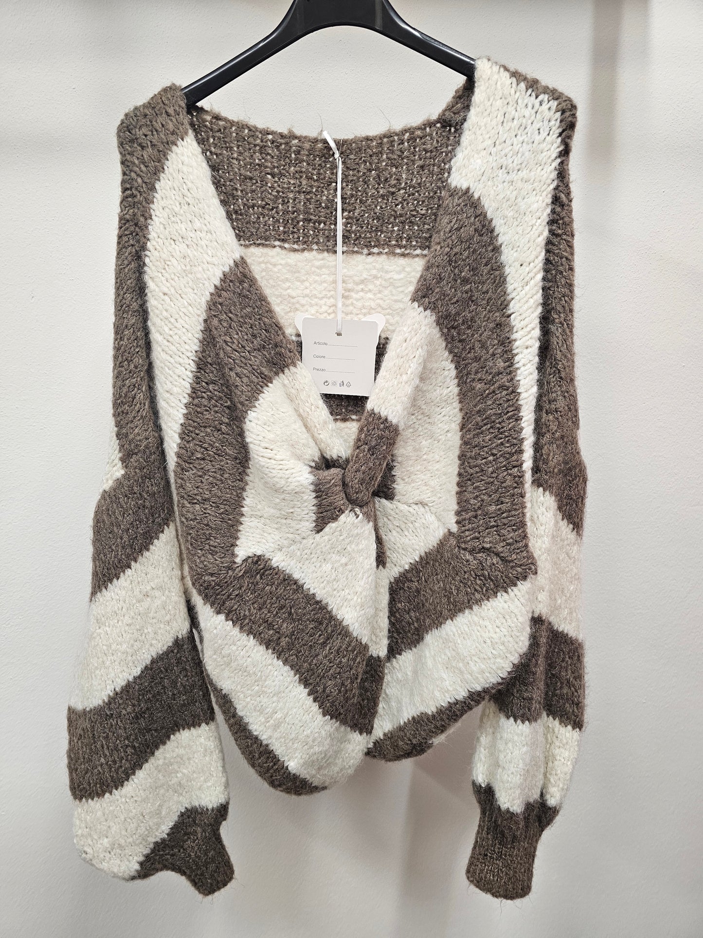 Pullover Twist taupe/creme