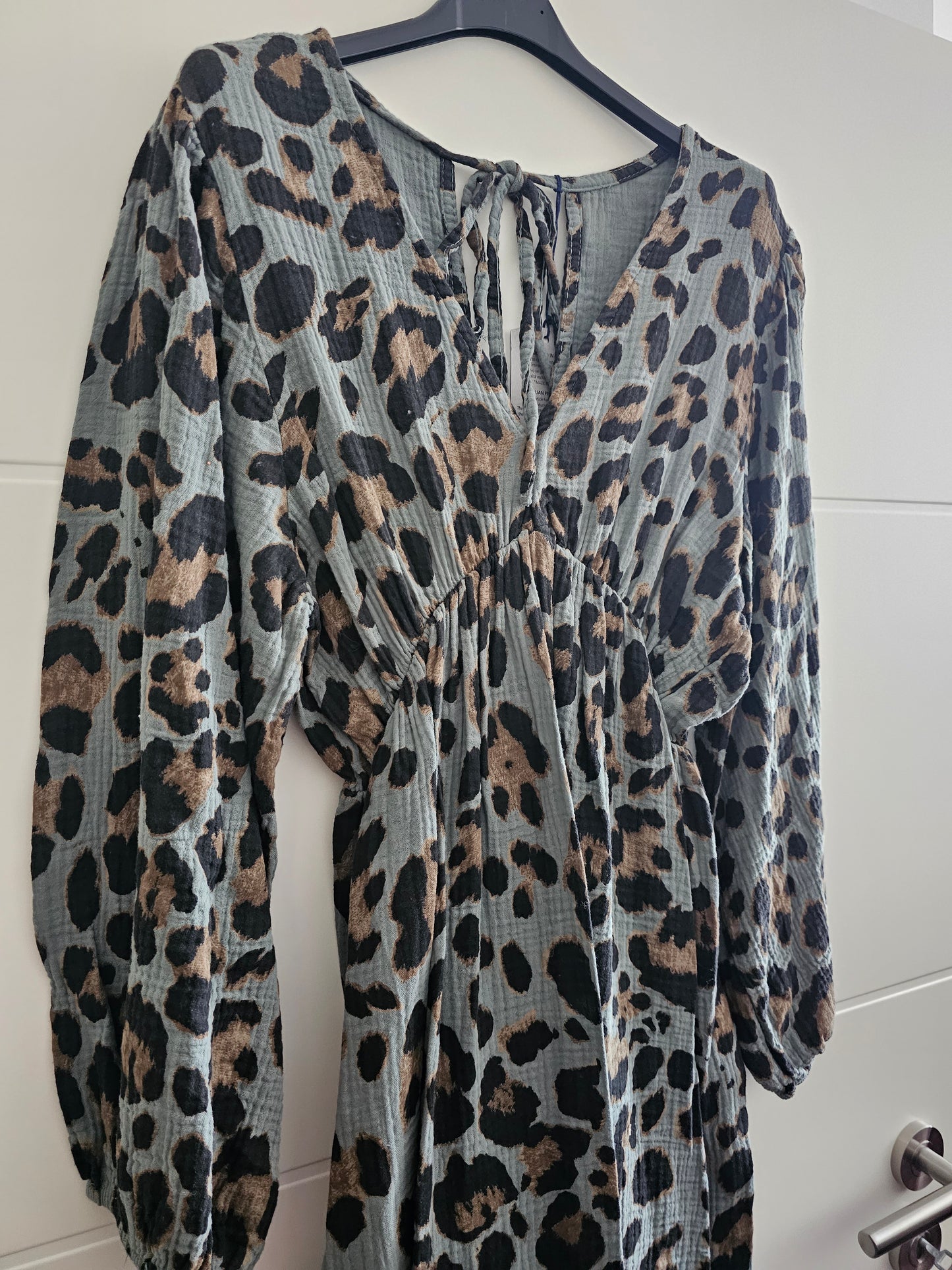 Musselin Maxikleid Leo Khaki