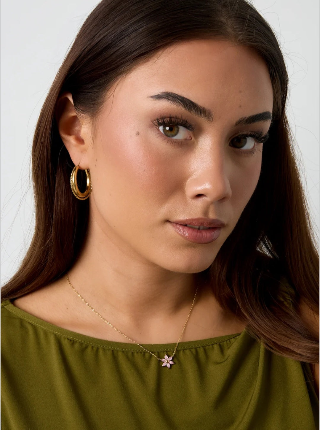 Kette mit Zirkonblume