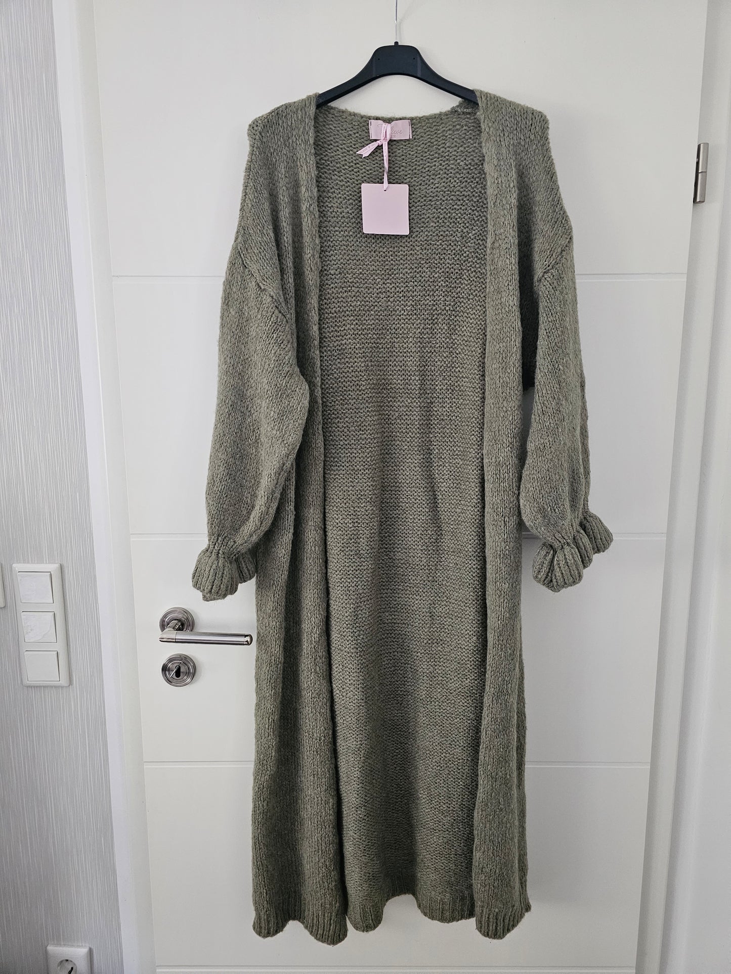 Long Cardigan Rüschi khaki