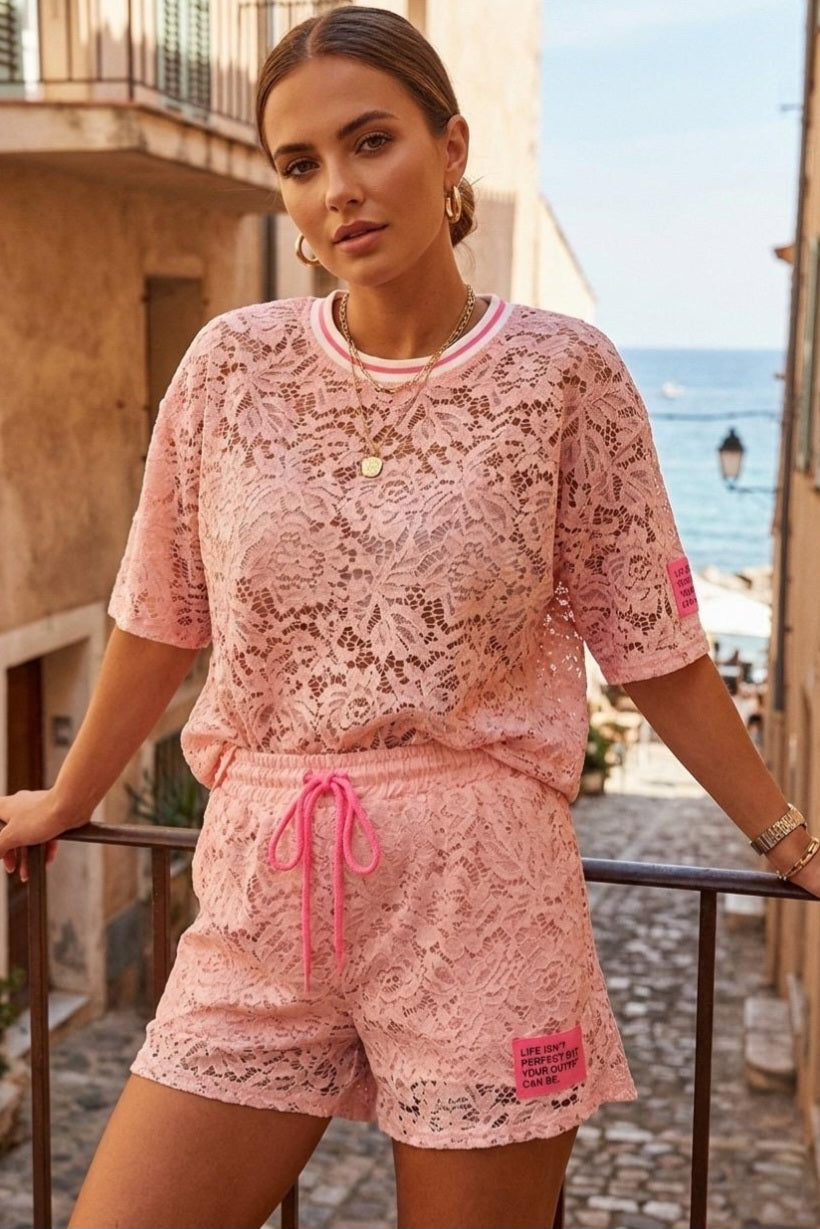 Zweiteiler Lace rosa
