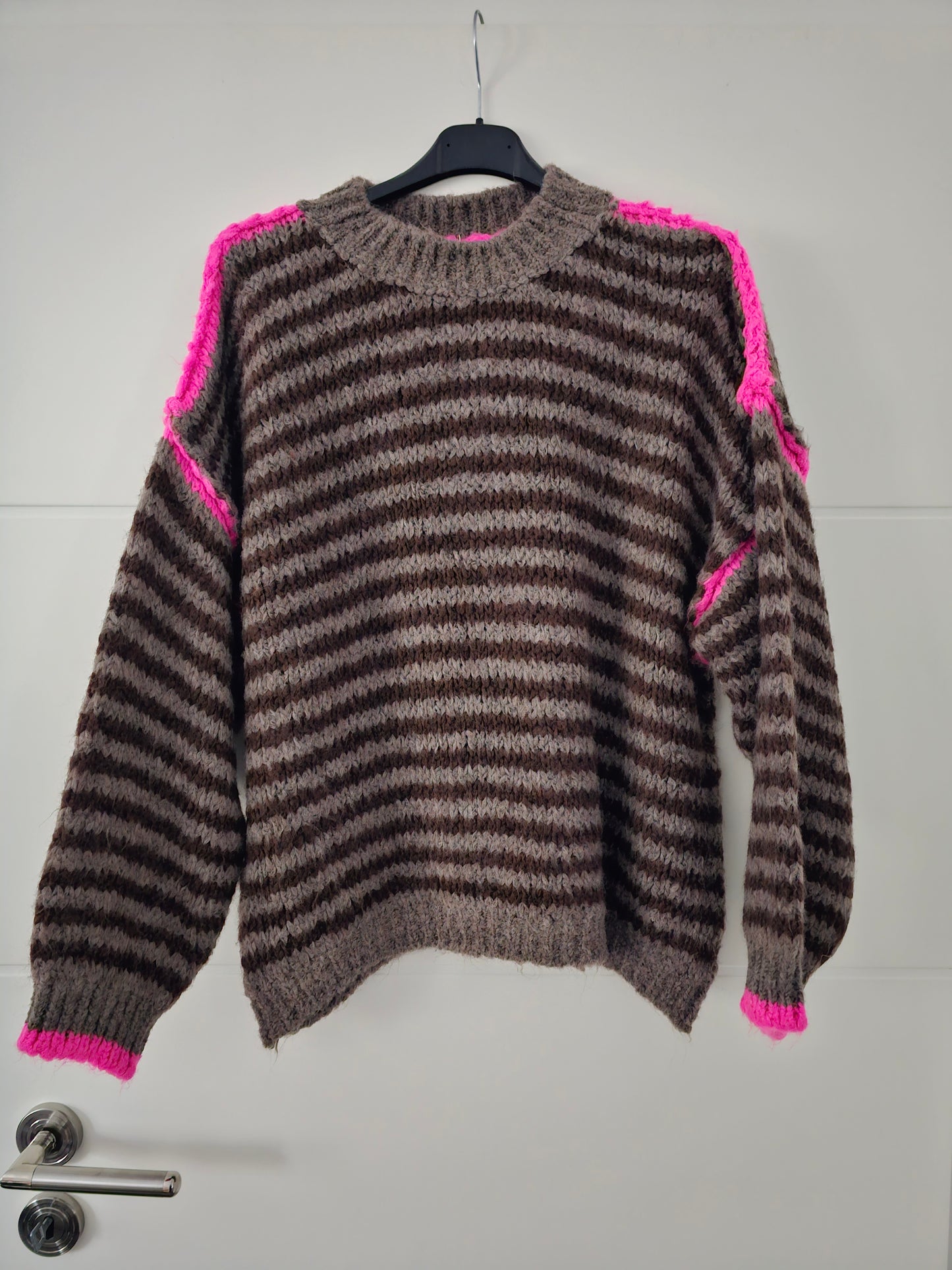 Pullover Stripes braun/pink