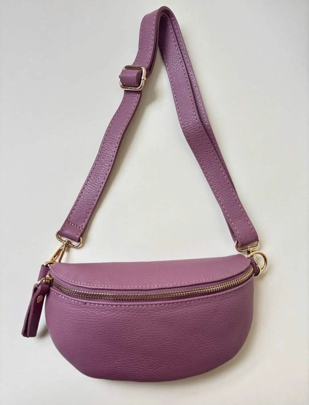 Leder Bauchtasche Mauve