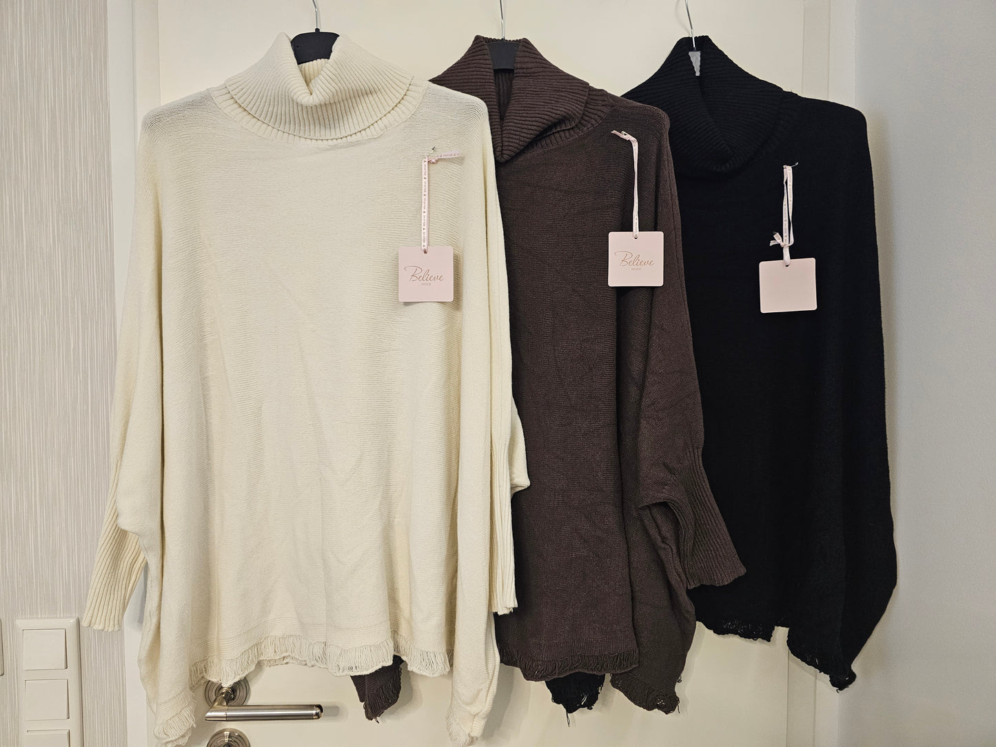 Oversize Pullover Rollkragen versch. Farben
