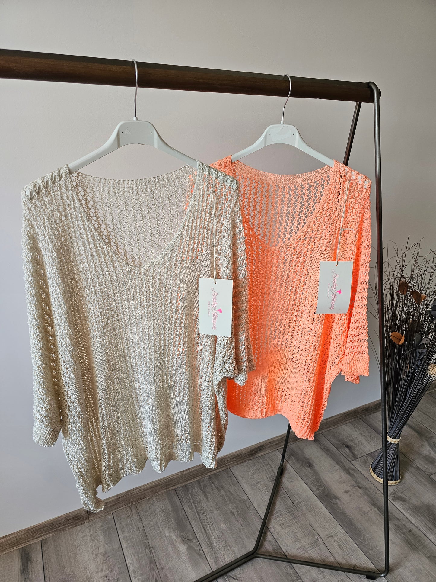 Strickpullover Loch Blume