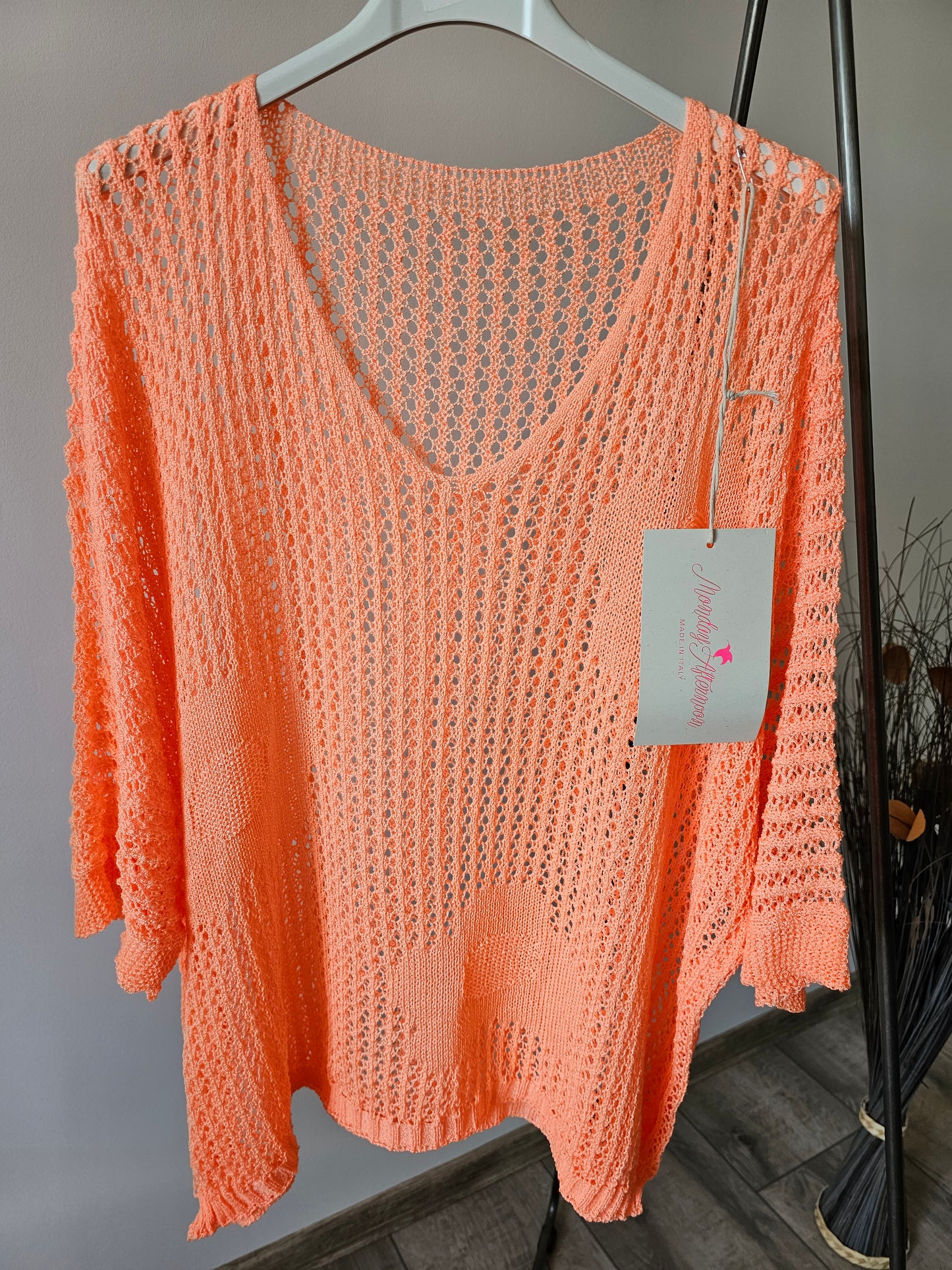 Strickpullover Loch Blume