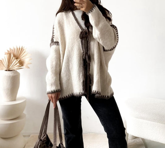 Schleifen-Cardigan Nala creme