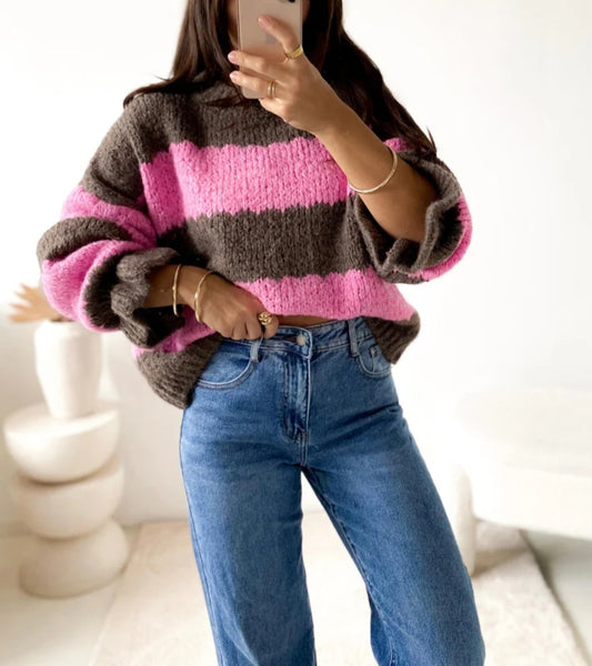 Pullover Zola Schlamm/Pink