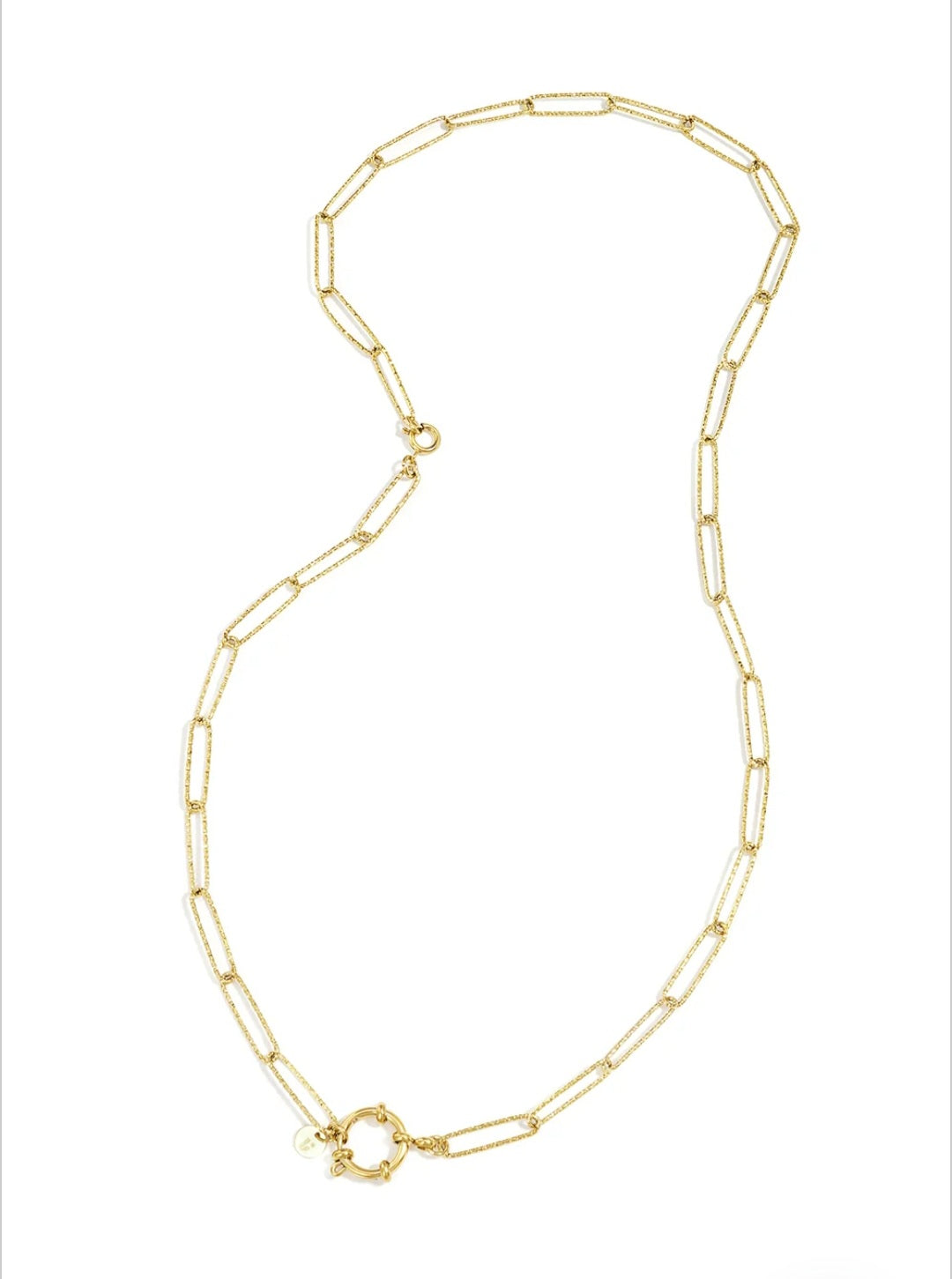 2-in-1-Halskette und -Armband mit strukturierten Gliedern