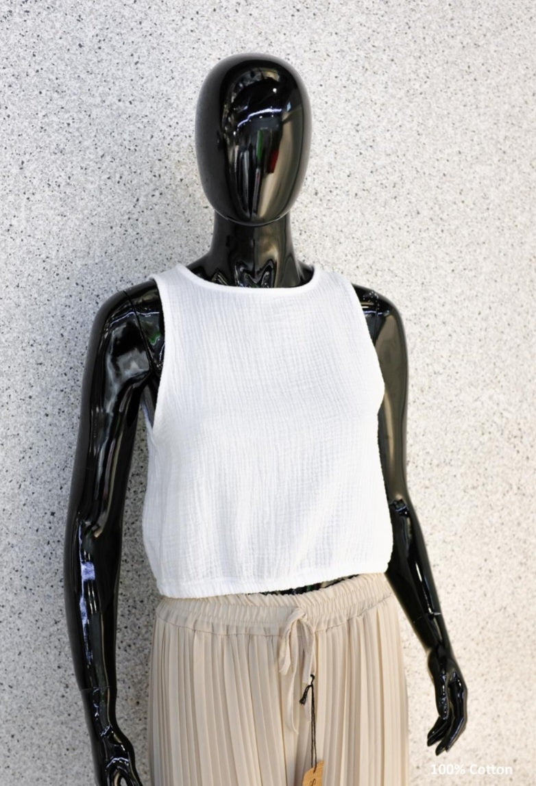 Musselin Cropped Top