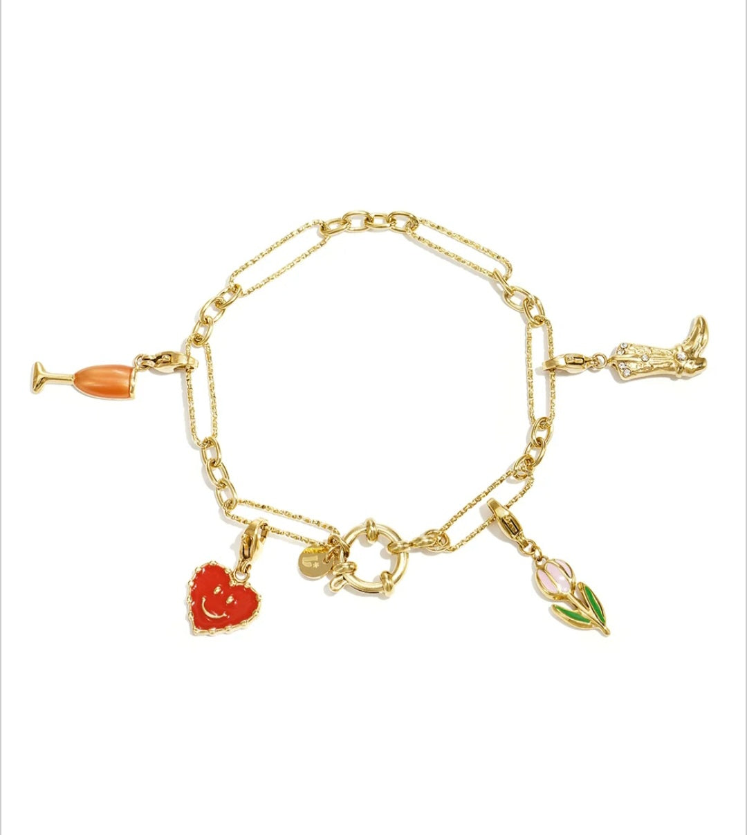 Charm Armband mit Frontverschluss und Gliedern in verschiedenen Formen
