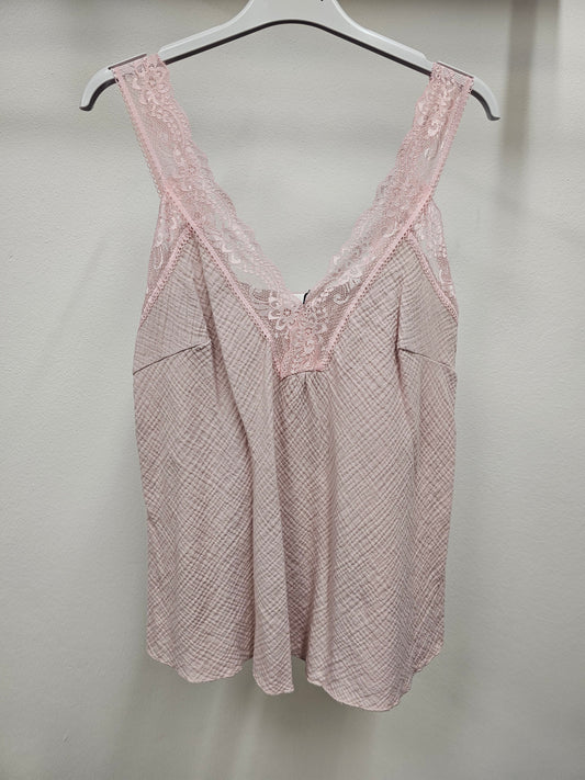 Musselin Top Spitze Rosa