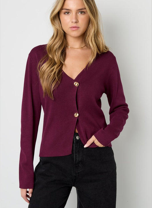 Casual Cardigan Lou Crimson