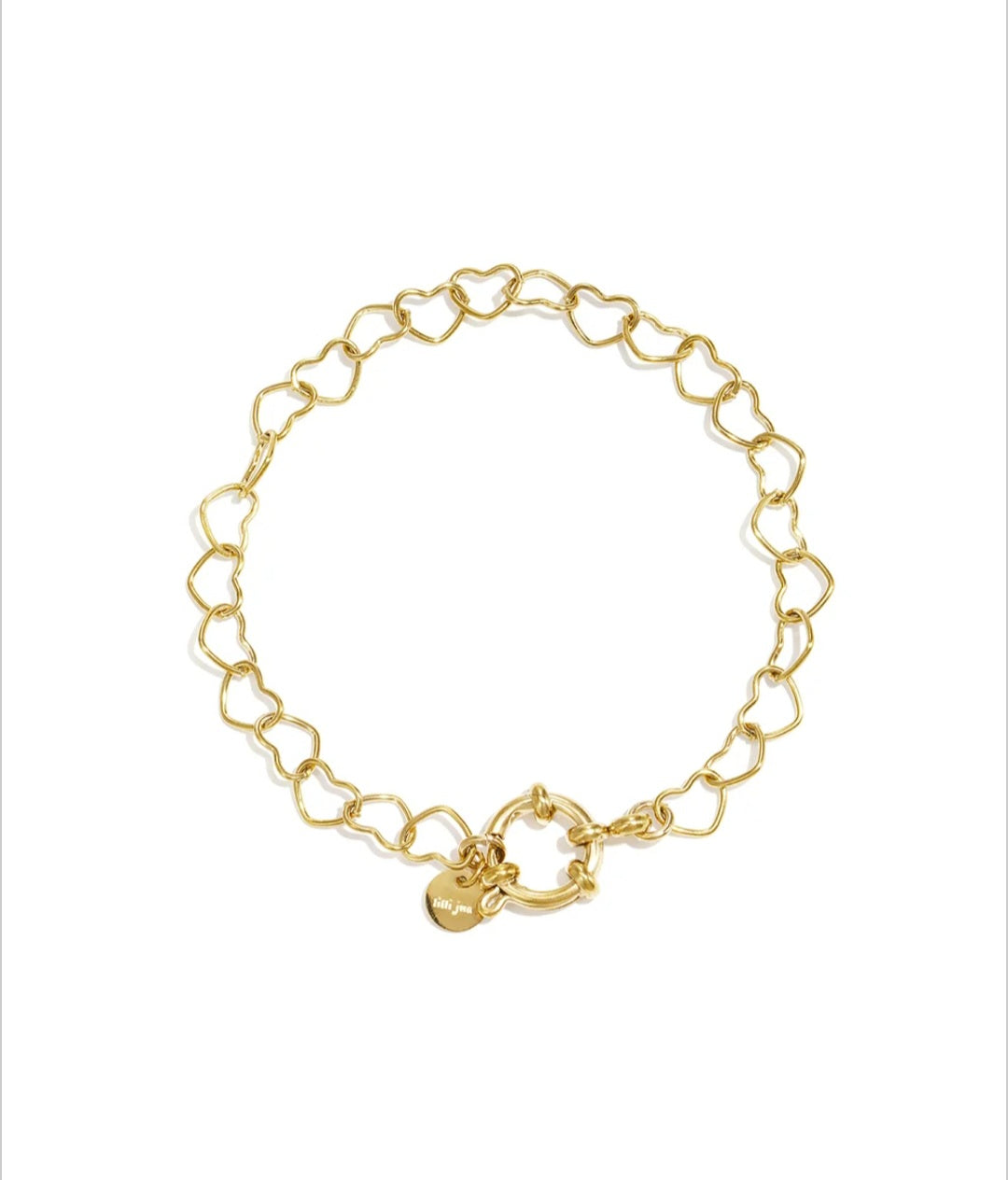 Charm Armband mit Frontverschluss und herzförmigen Gliedern