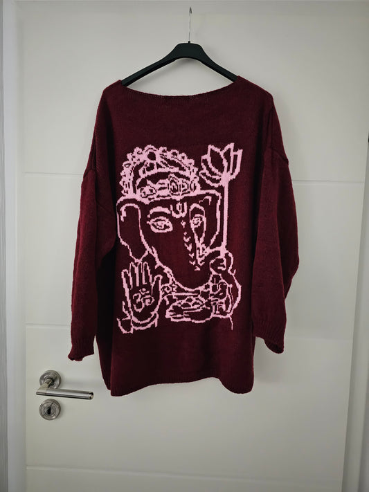 Pullover Ganesha bordeaux