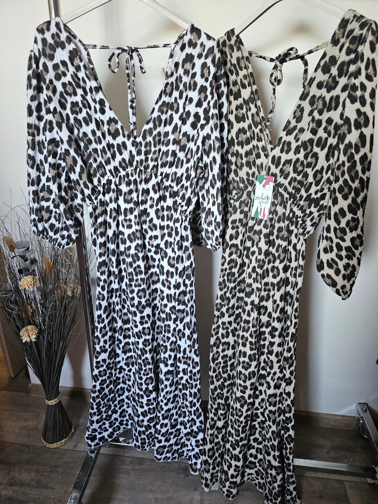 Musselin Kleid Leo 3/4-Arm