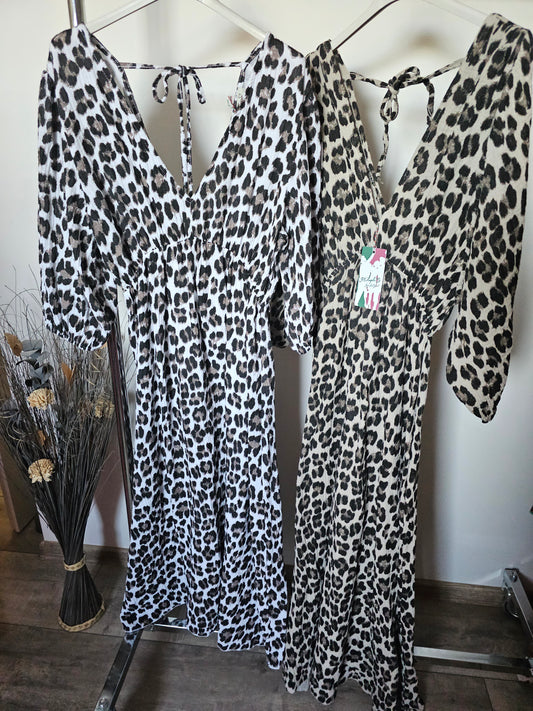 Musselin Kleid Leo 3/4-Arm