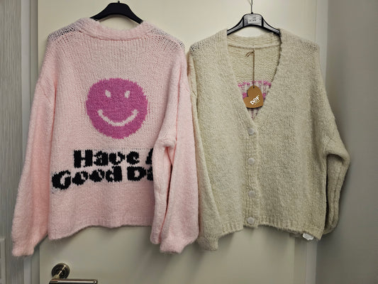 Cardigan Have a good Day versch. Farben