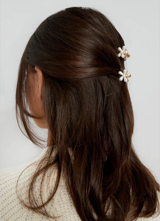 Haarspange mit Perlenblüte 2er Set