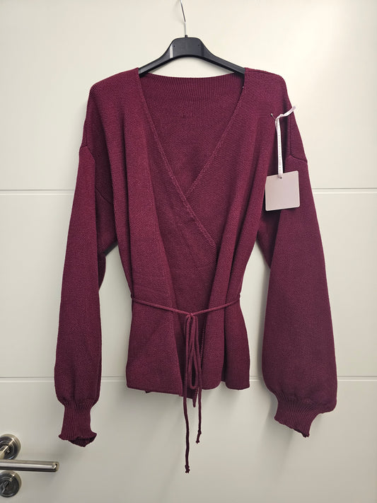Wickel-Cardigan Bordeaux