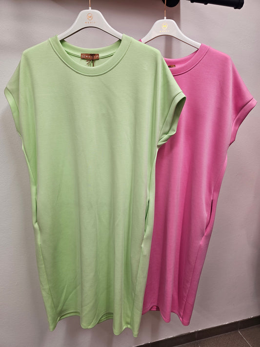 Butterstoff T-Shirt Kleid Sophia versch. Farben