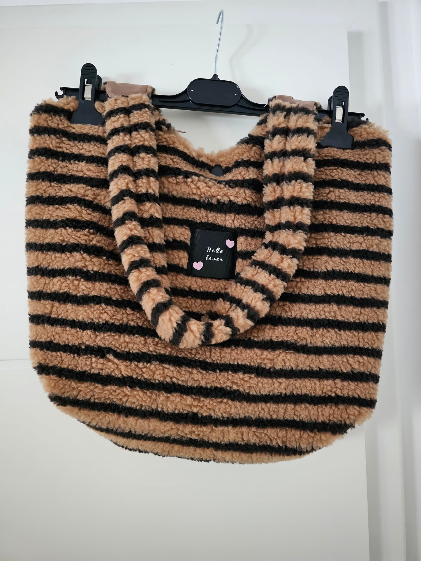 Teddy Bag Stripes Camel