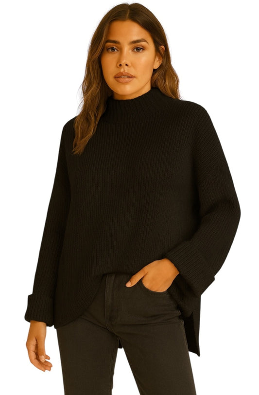 Pulli mit Schlitz Schwarz
