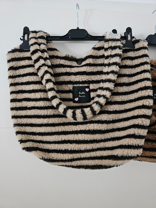 Teddy Bag Stripes Beige