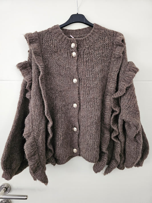 Cardigan Rüschi Schlamm