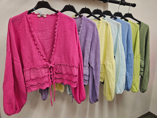 Musselinbluse Merle versch. Farben