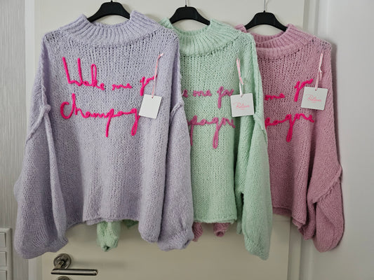 Pullover "Wake me for Champagne" versch. Farben