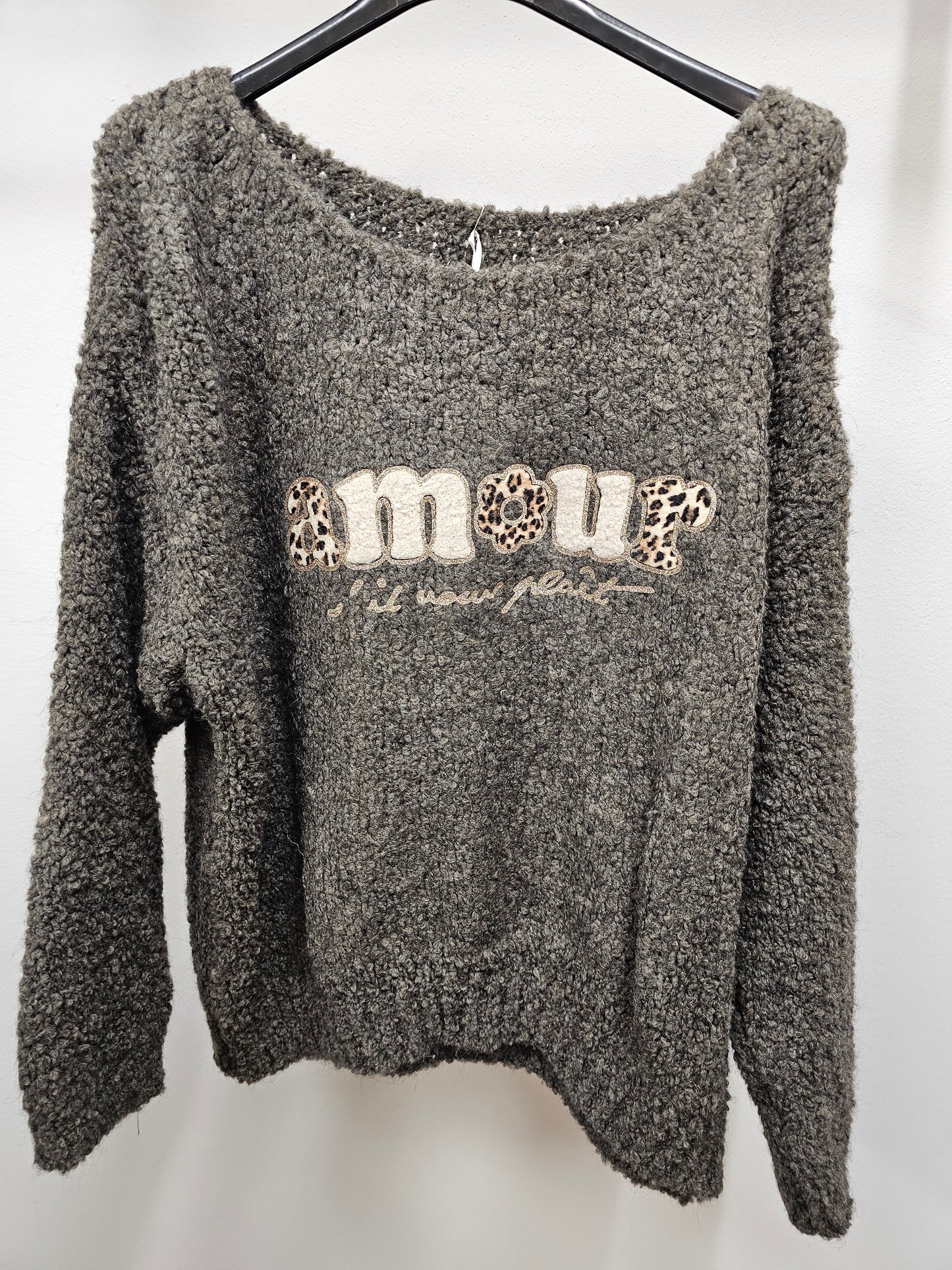 Bouclé Pullover Amour taupe