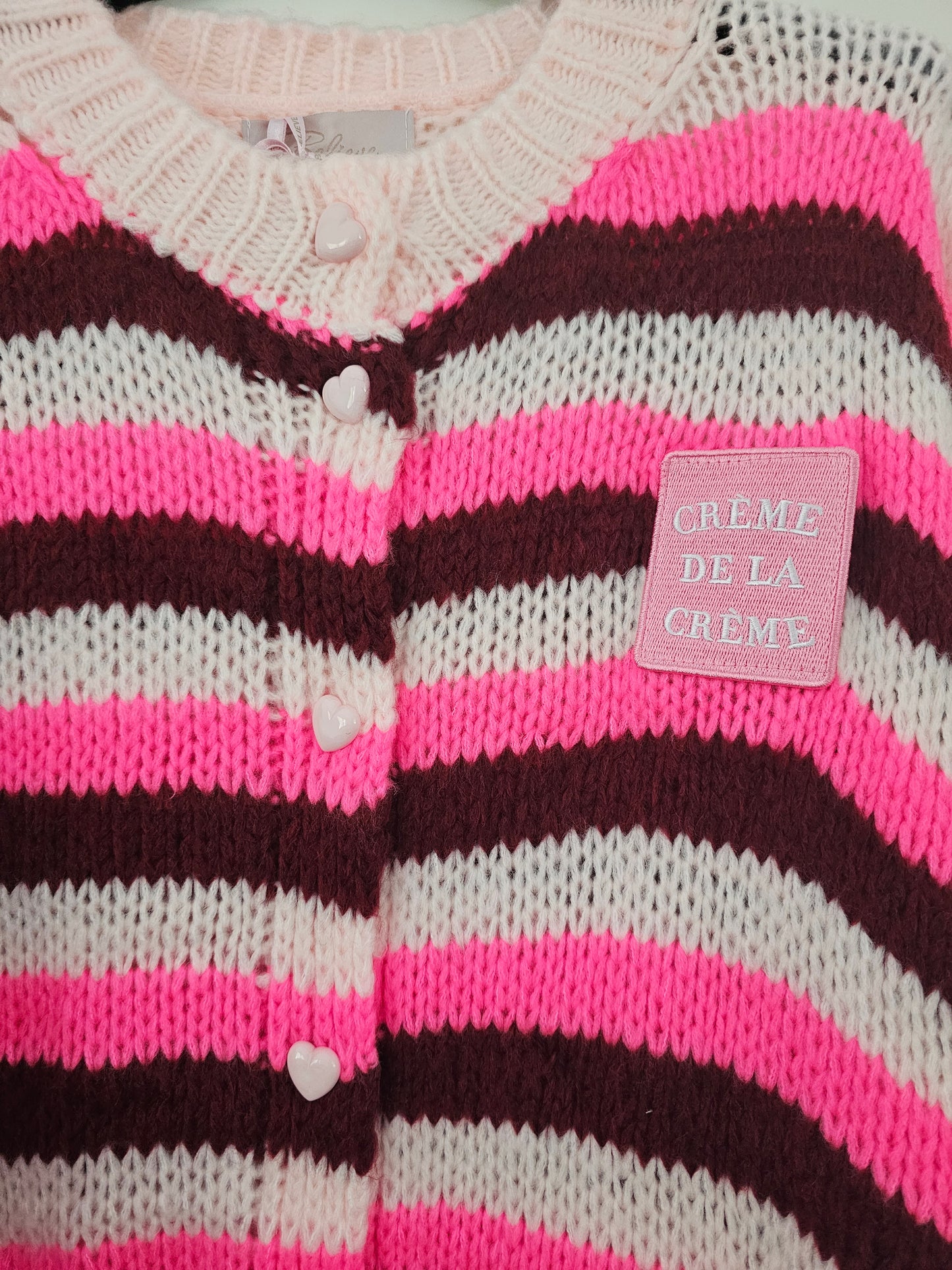 Cardigan mit Herz-Knöpfen versch. Farben