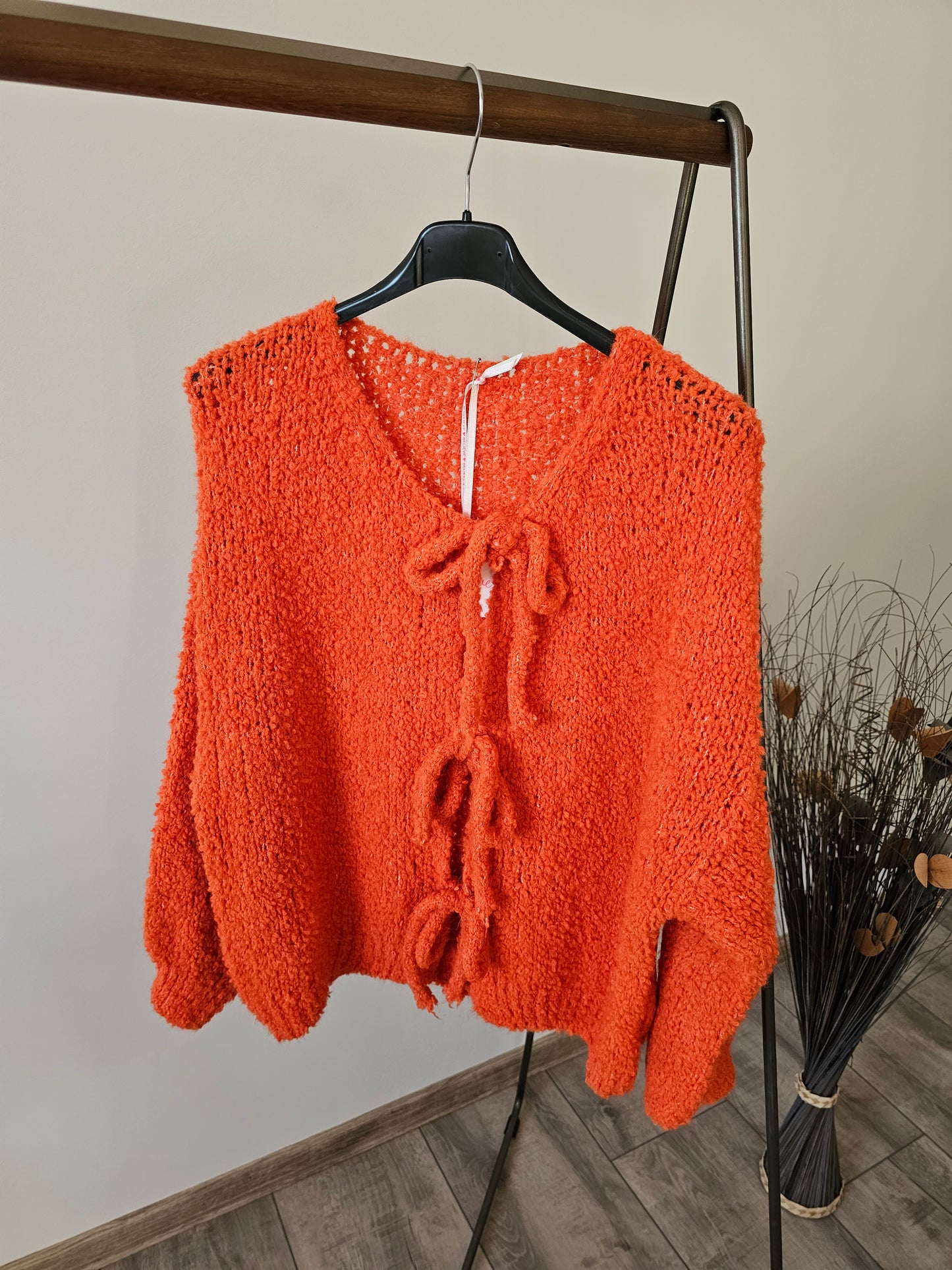 Schleifen Strickjacke Orange