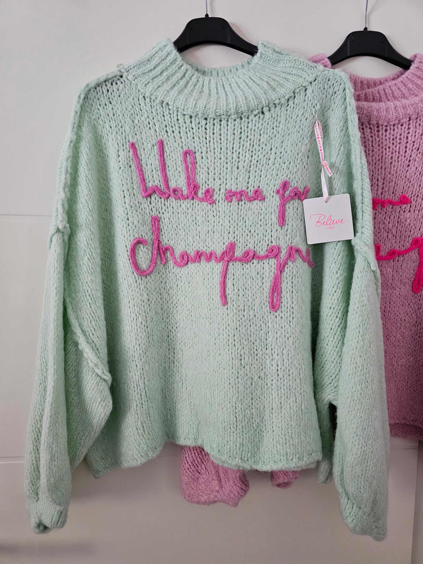 Pullover "Wake me for Champagne" versch. Farben