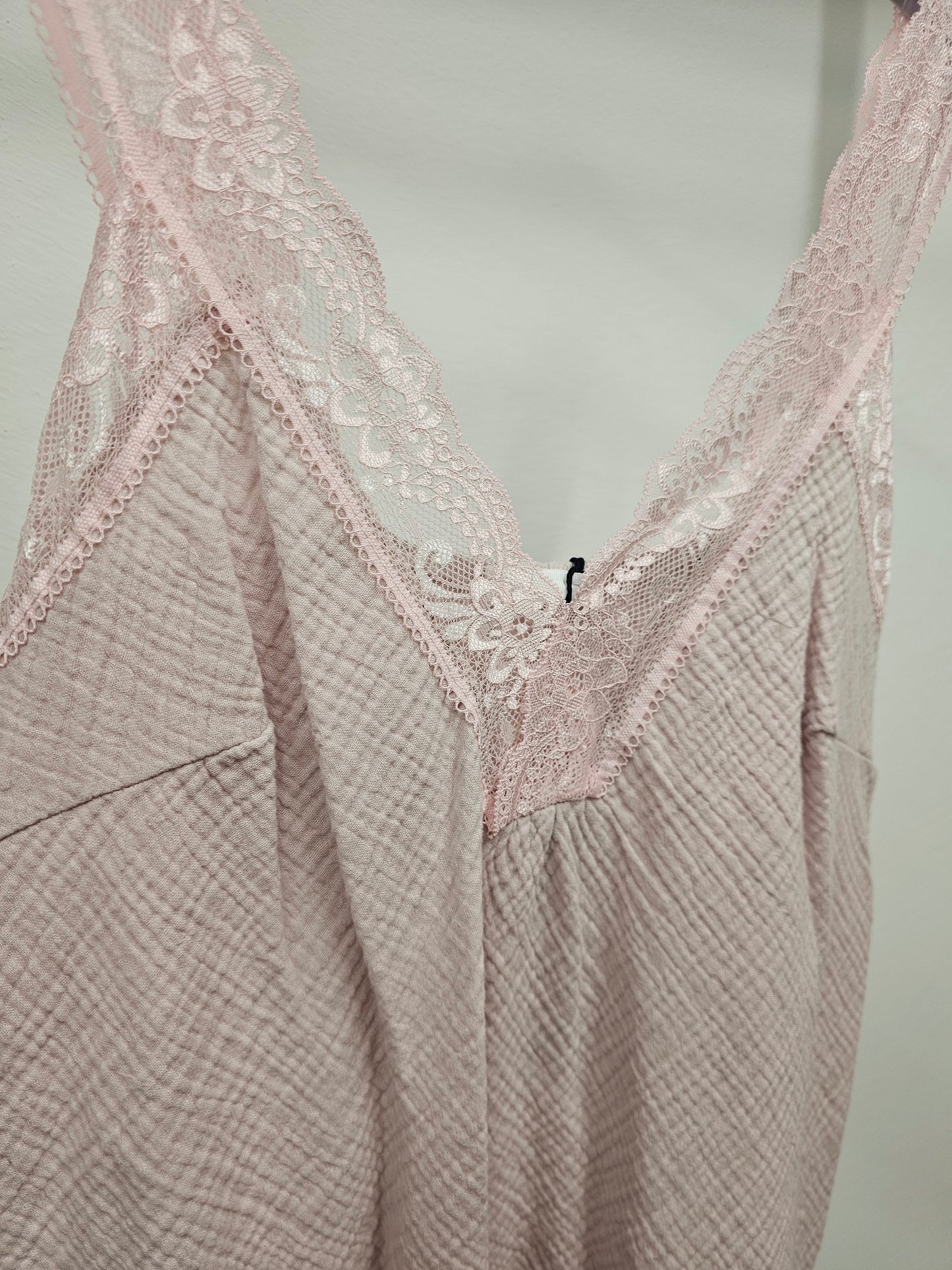 Musselin Top Spitze Rosa