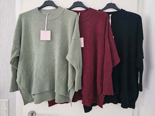 Strickpullover Merle mit Schlitz versch. Farben