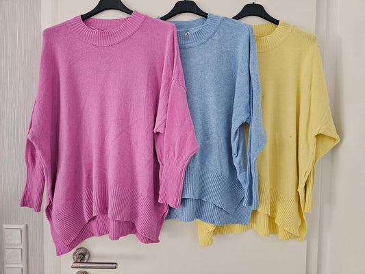 Strickpullover Merle mit Schlitz versch. Farben