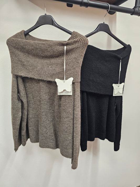 Pullover Off Shoulder versch. Farben