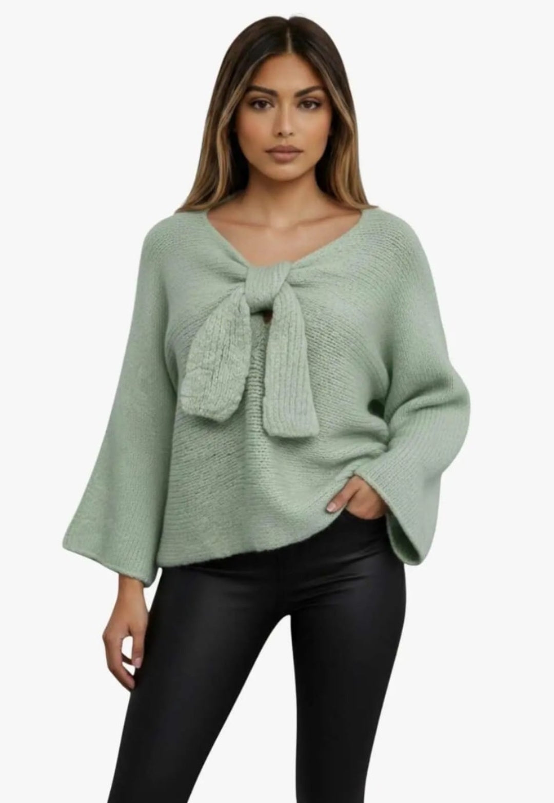 Pullover Schleifi Mint