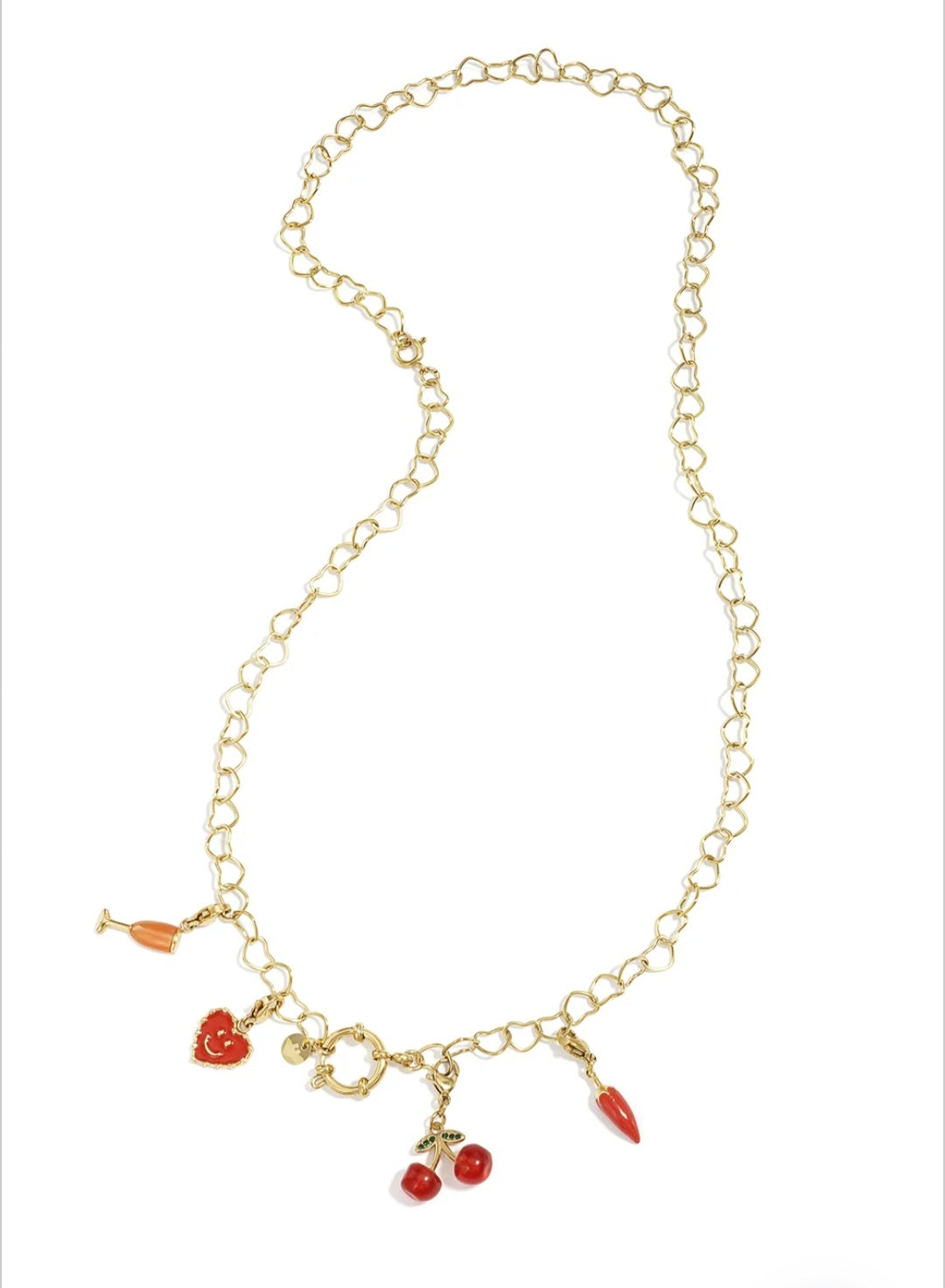 2-in-1-Halskette und -Armband mit herzförmigen Gliedern