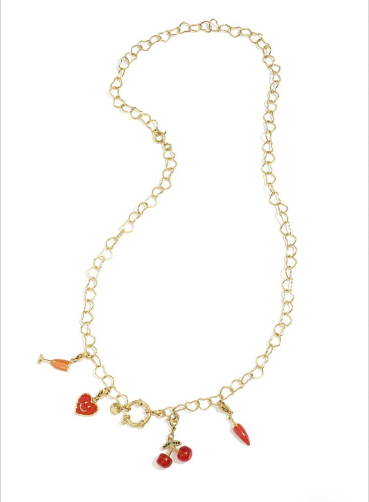 2-in-1-Halskette und -Armband mit herzförmigen Gliedern