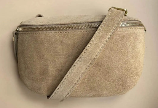 Wildleder Bauchtasche Taupe