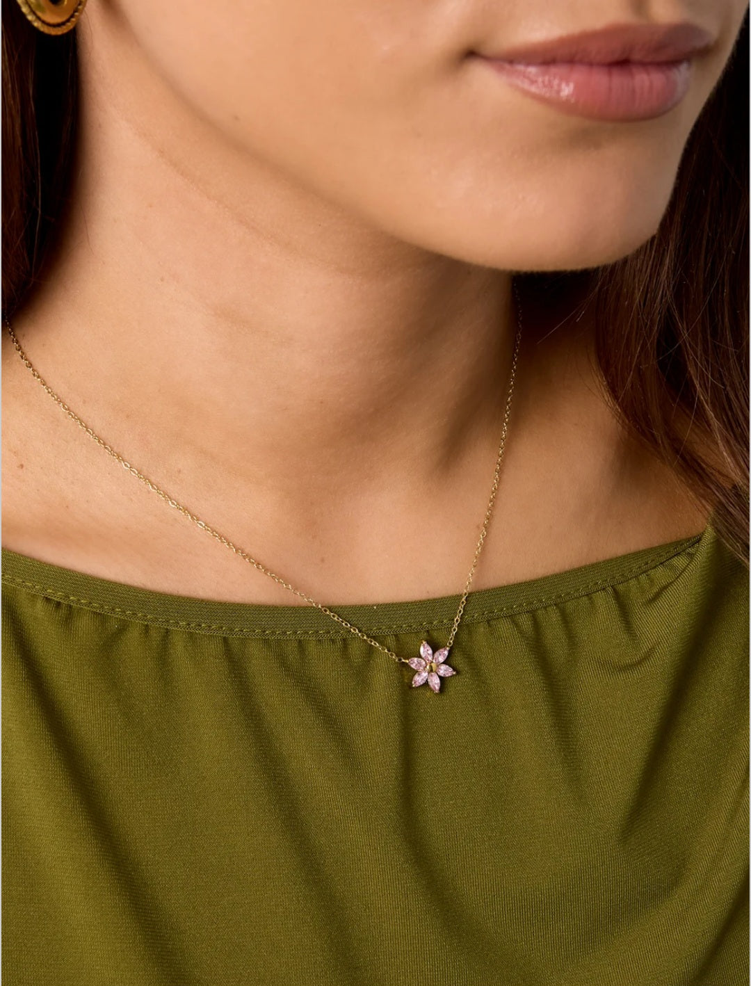 Kette mit Zirkonblume