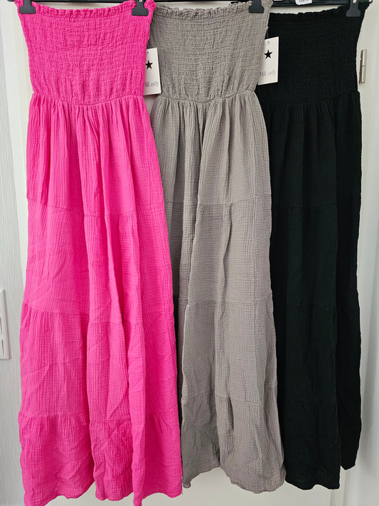 Musselin Bandeaukleid