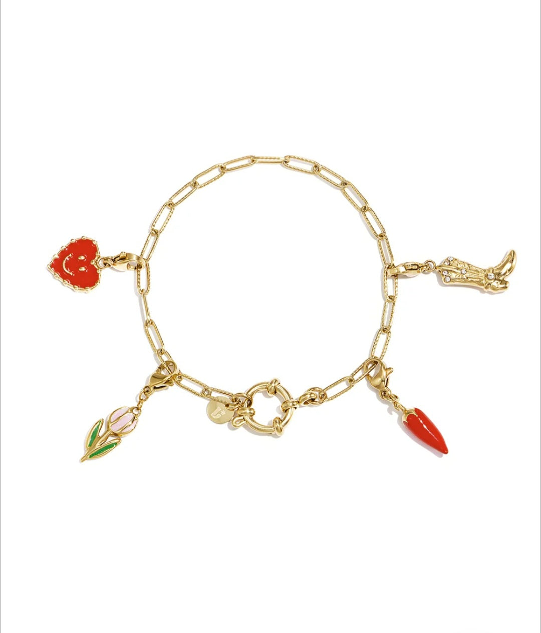 Charm Armband mit Frontverschluss und ovalen Gliedern