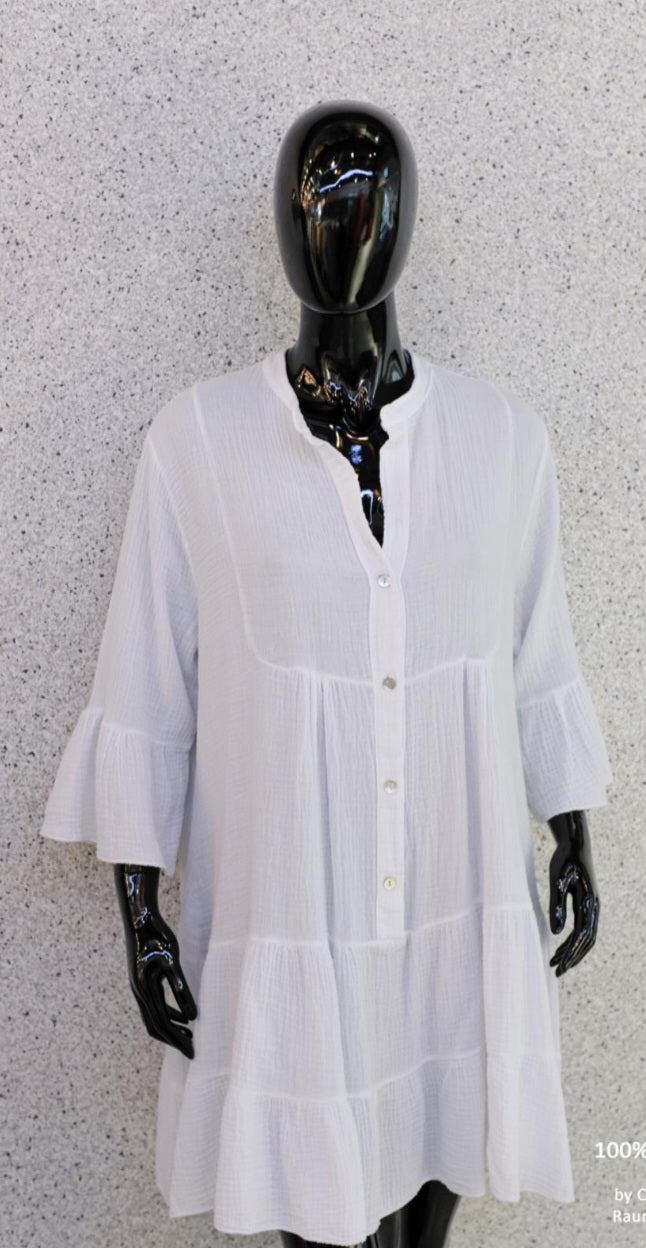 Musselin Tunika Kleid Nele Koralle